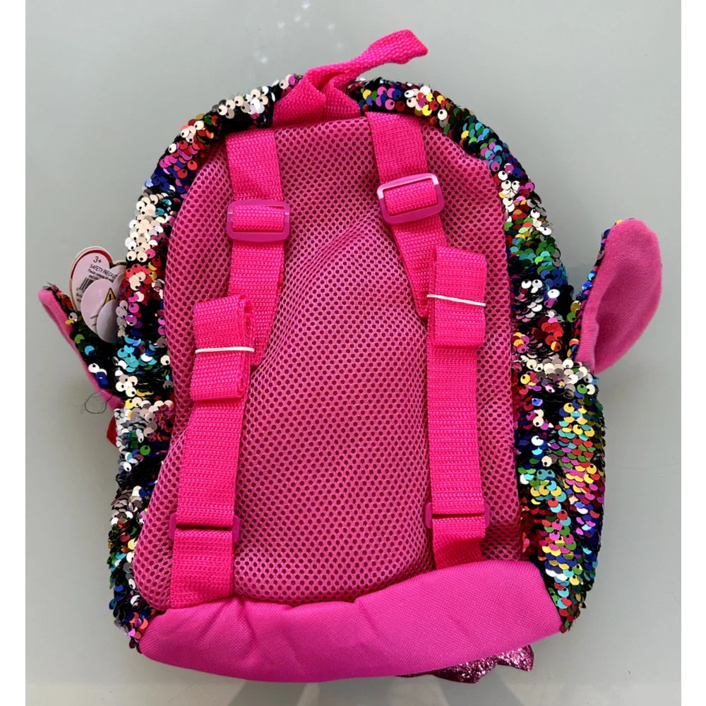 TY Flippables Sequin Owen the Owl Backpack for Kids, 10-in Tall - Picture 2 of 7